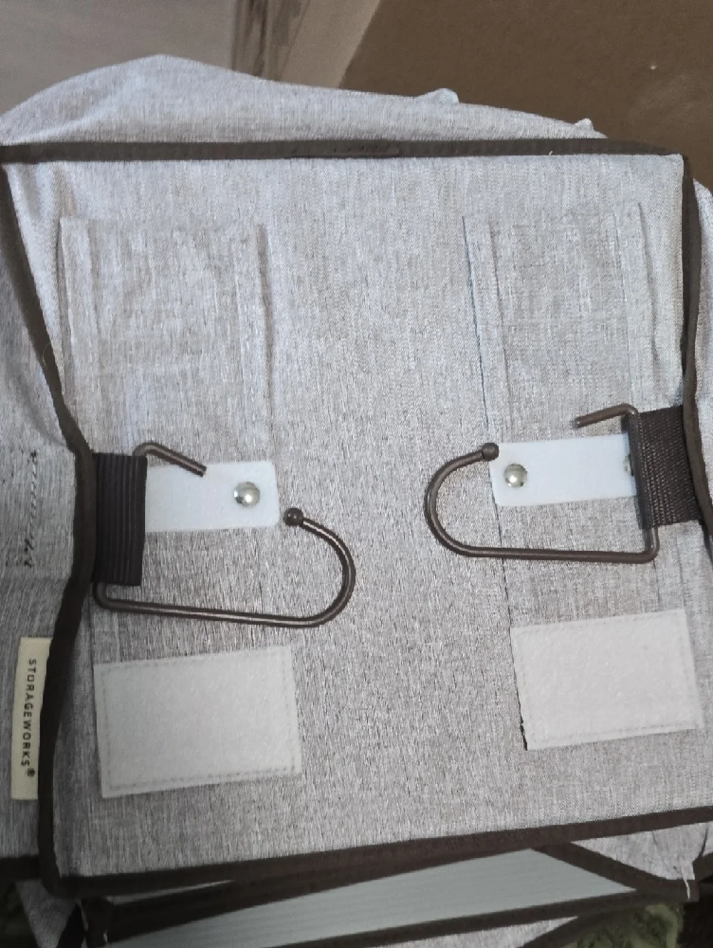 Fabric Hanging Closet 6 Shelf Organizer - Gray / Deep Brown (1 Closet Insert)